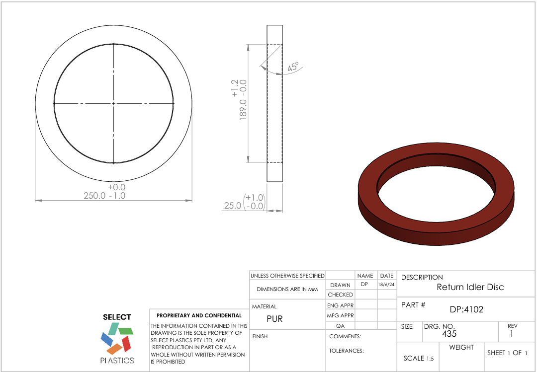 Large Return Idler Disc – view 2