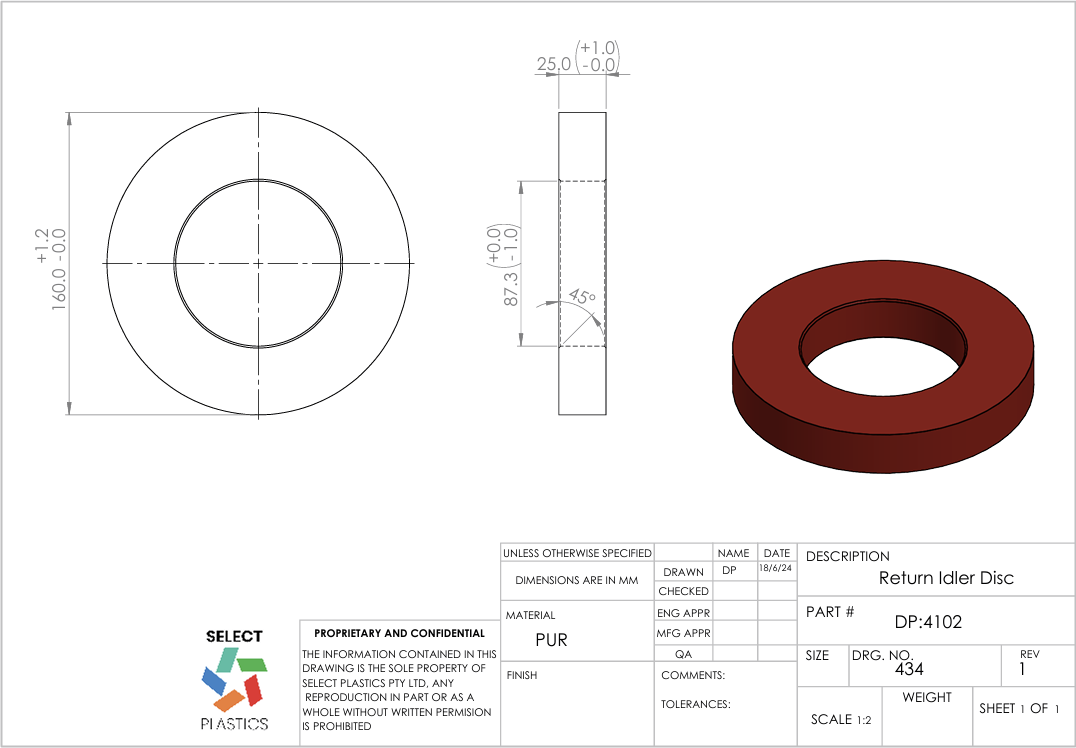 Return Idler Disc – Small – view 2