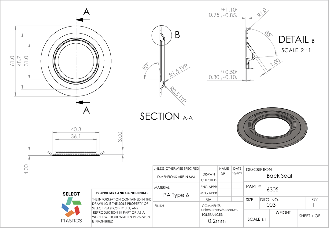 6305 Labyrinth Seal Kit – view 2