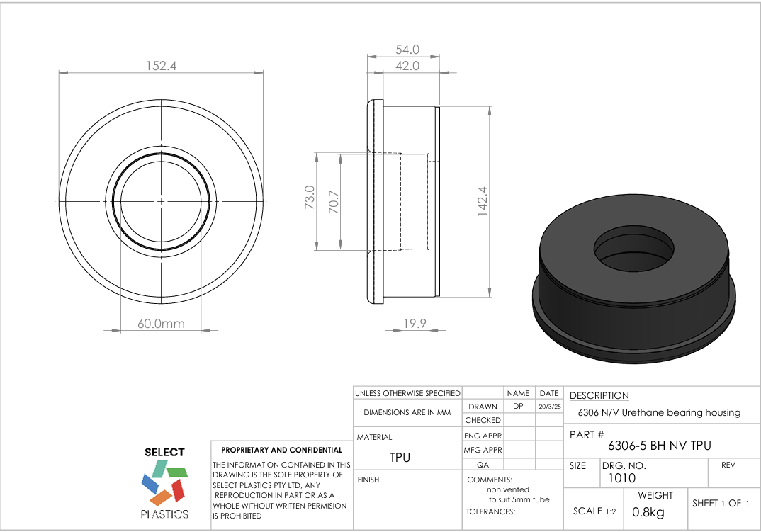 6306-5 Bearing Housing – Non-Vented