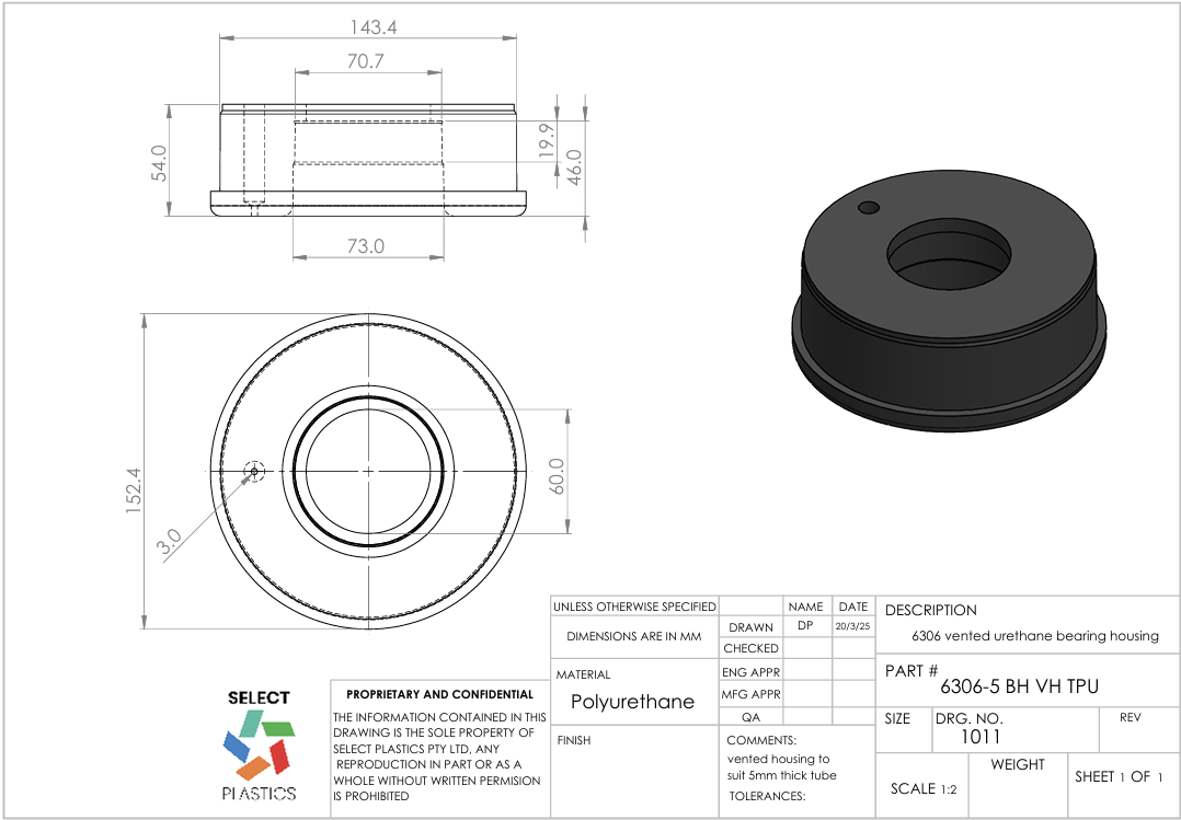 6306-5 Bearing Housing – Vented