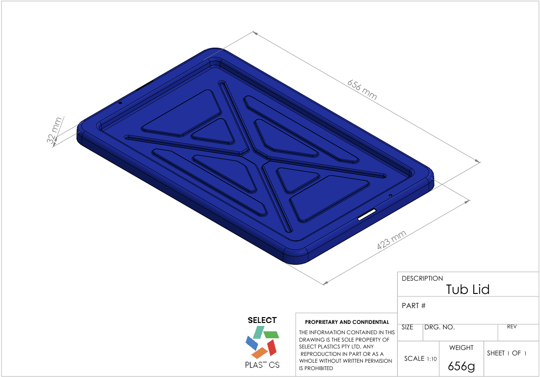 Storage Tub Lid-Blue – view 2