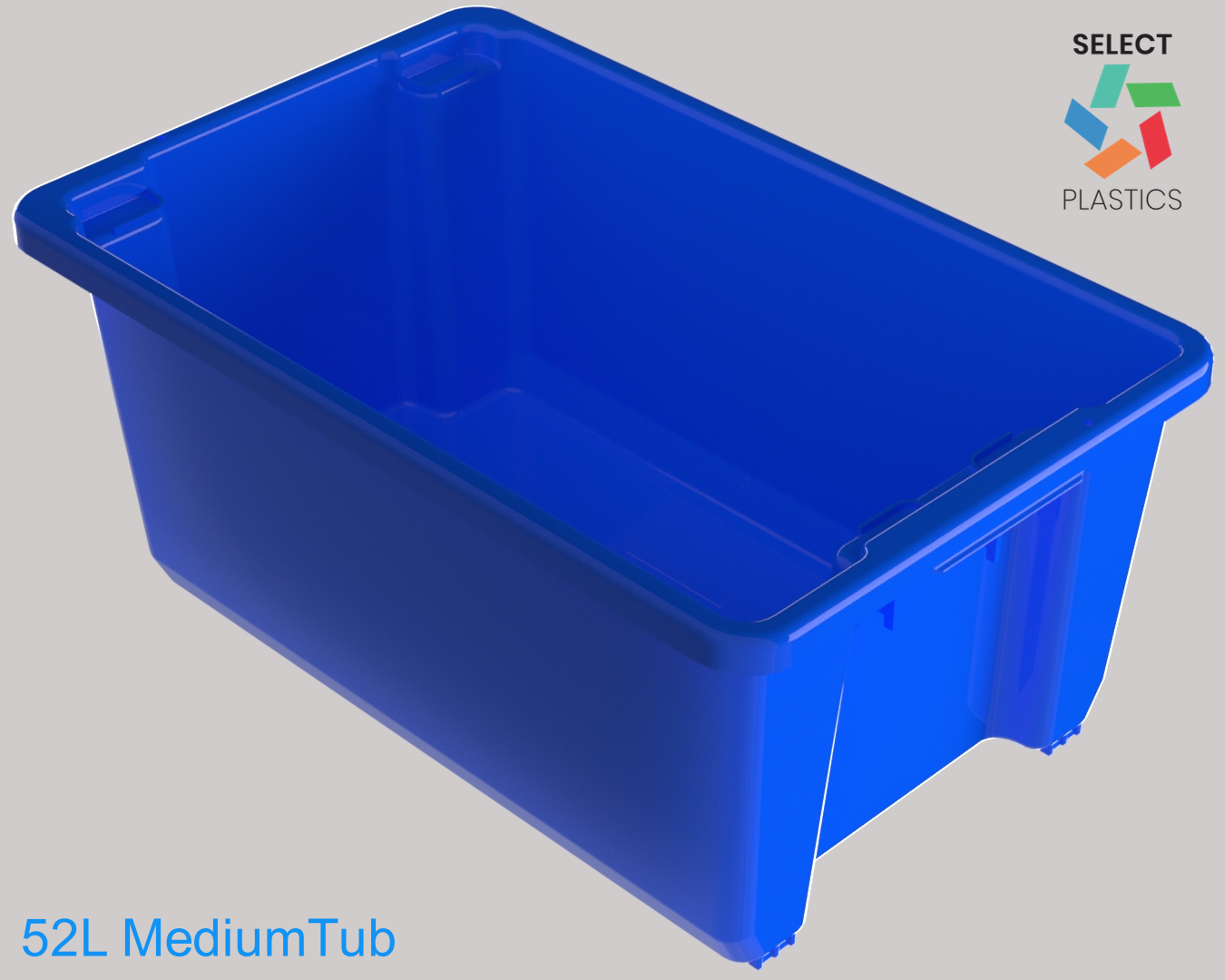 52L Medium Storage Tub-Blue