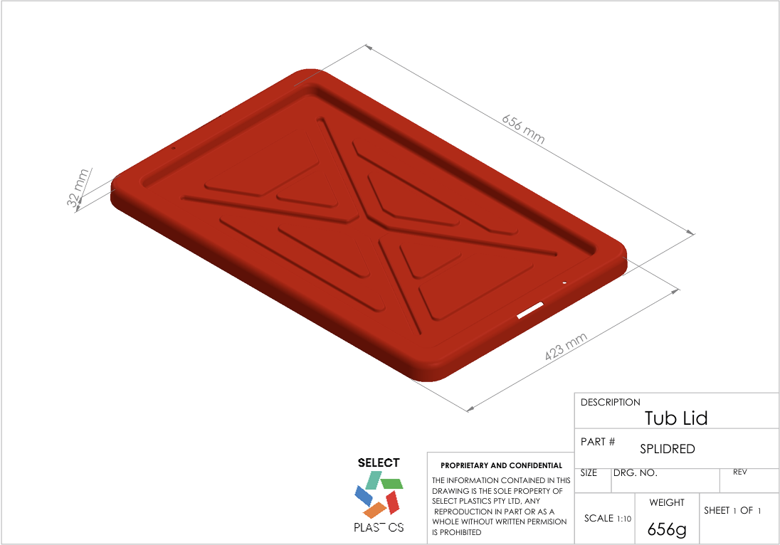 Storage Tub Lid-Red – view 2