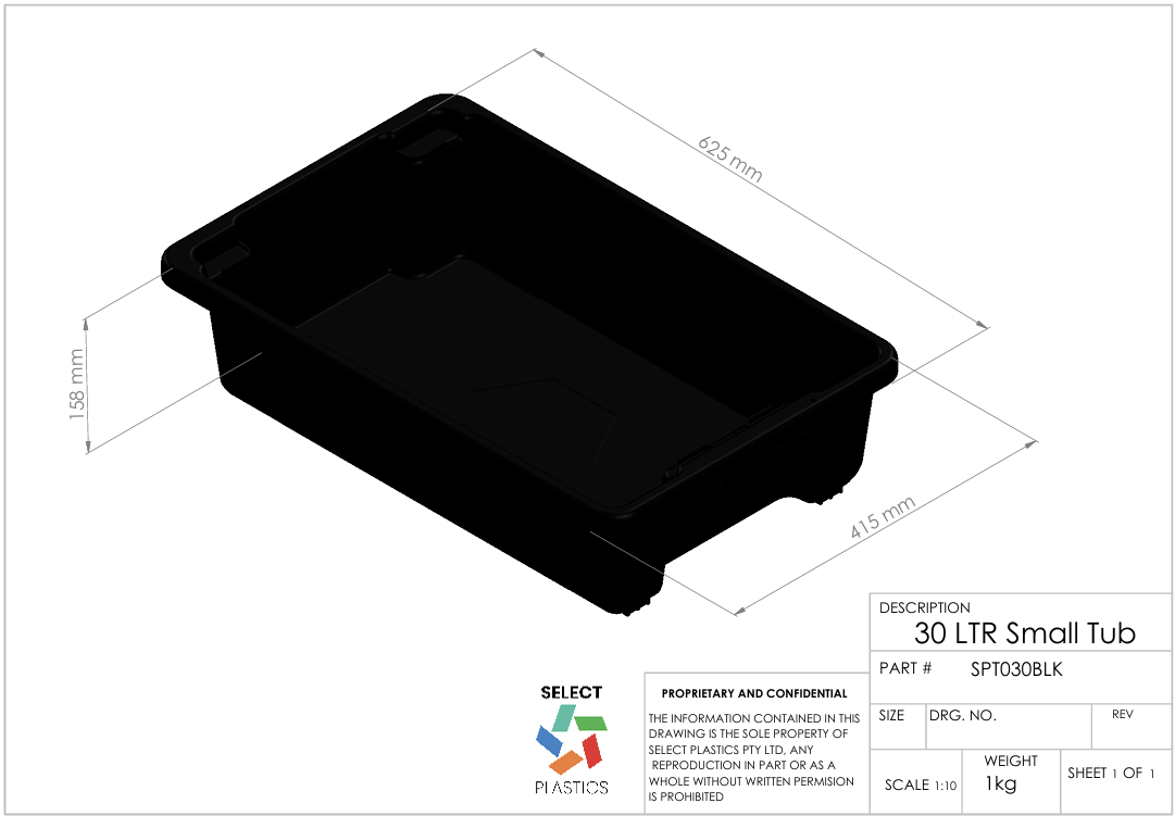 30L Small Storage Tub-Black – view 2