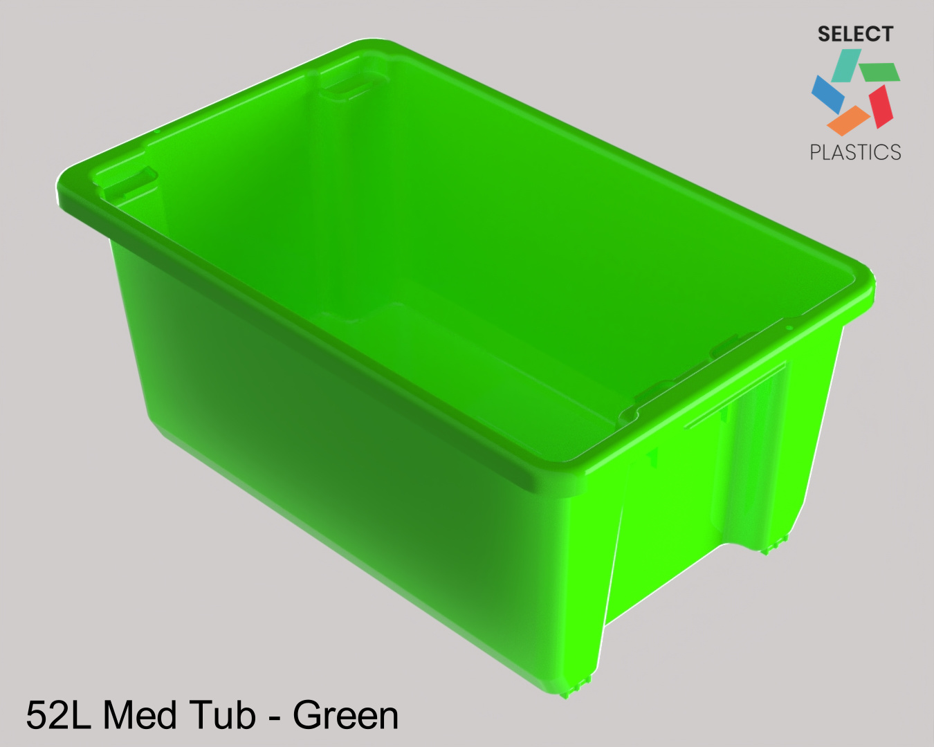 52L Medium Storage Tub-Green