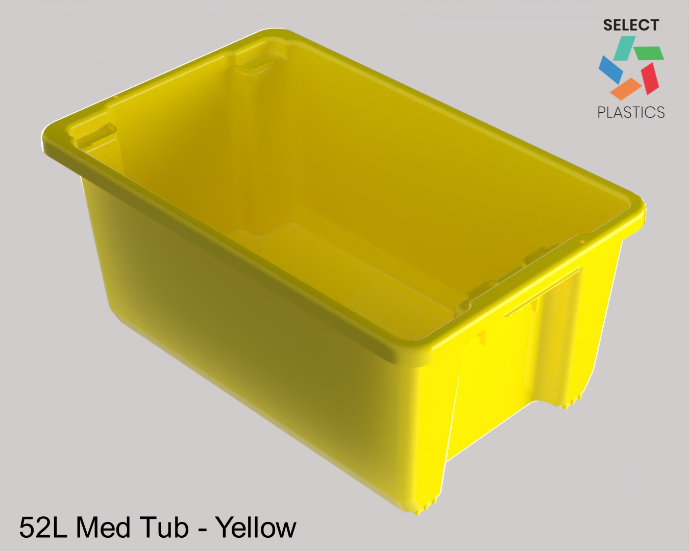 52L Medium Storage Tub-Yellow