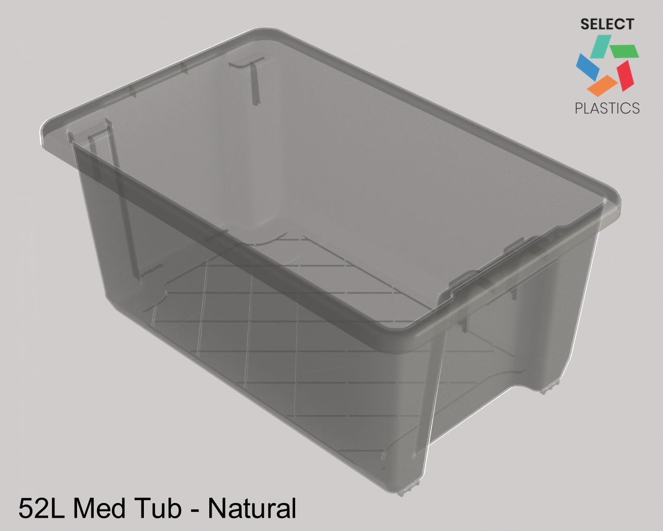 52L Medium Storage Tub-Natural