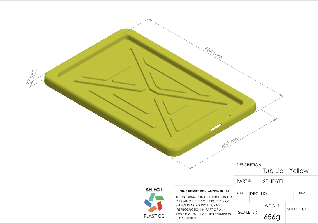 Storage Tub Lid-Yellow – view 2