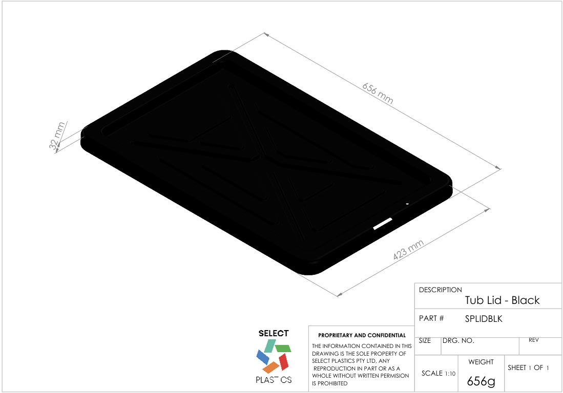 Storage Tub Lid-Black