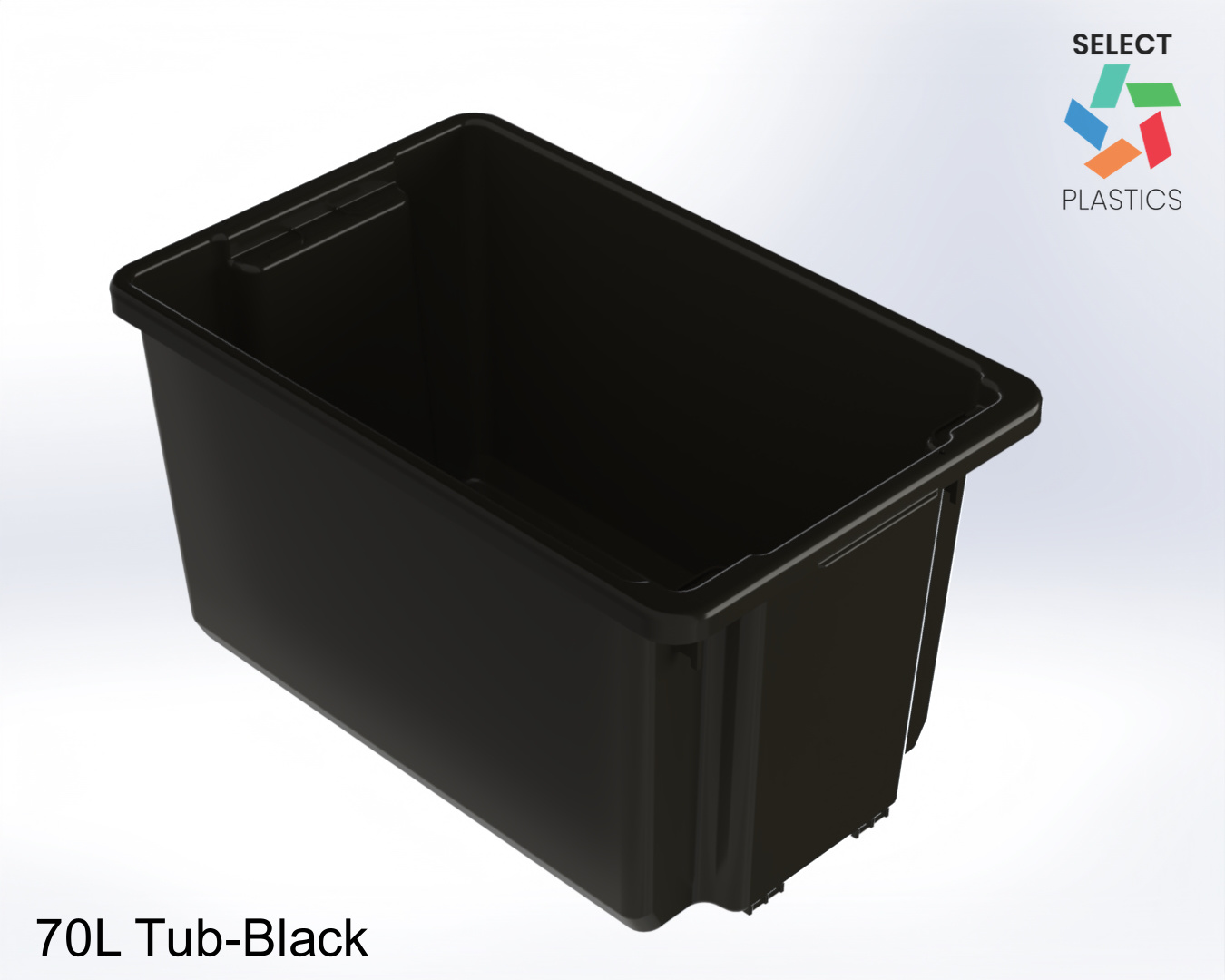 70L Large Storage Tub-Black – view 2
