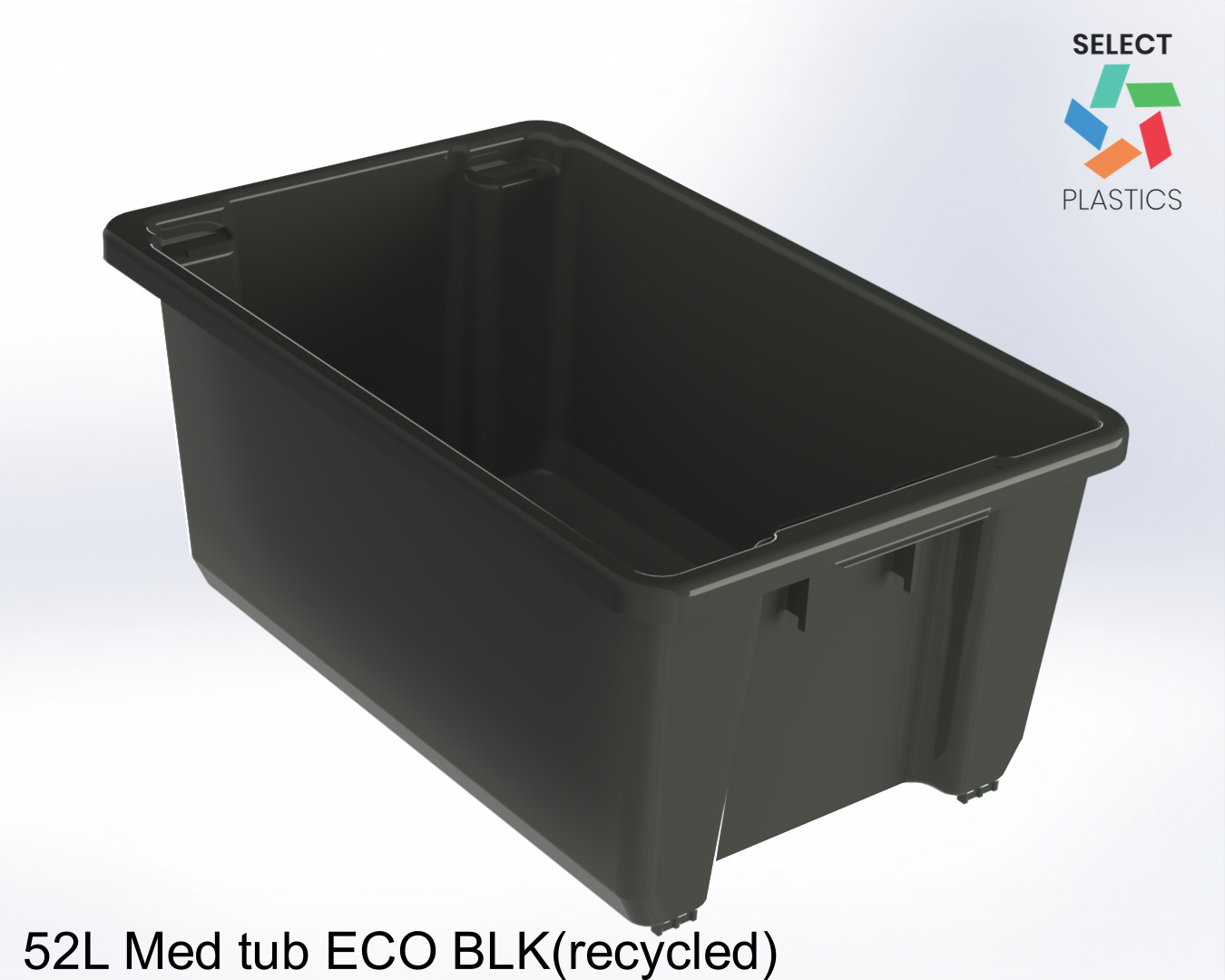 52L Medium Storage Tub ECO BLK
