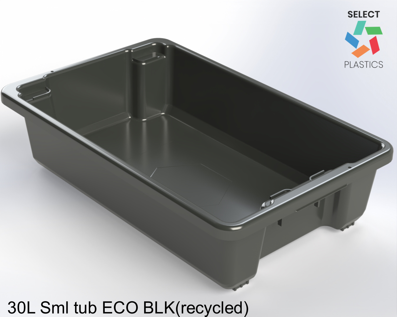 30L Small Storage Tub ECO BLK