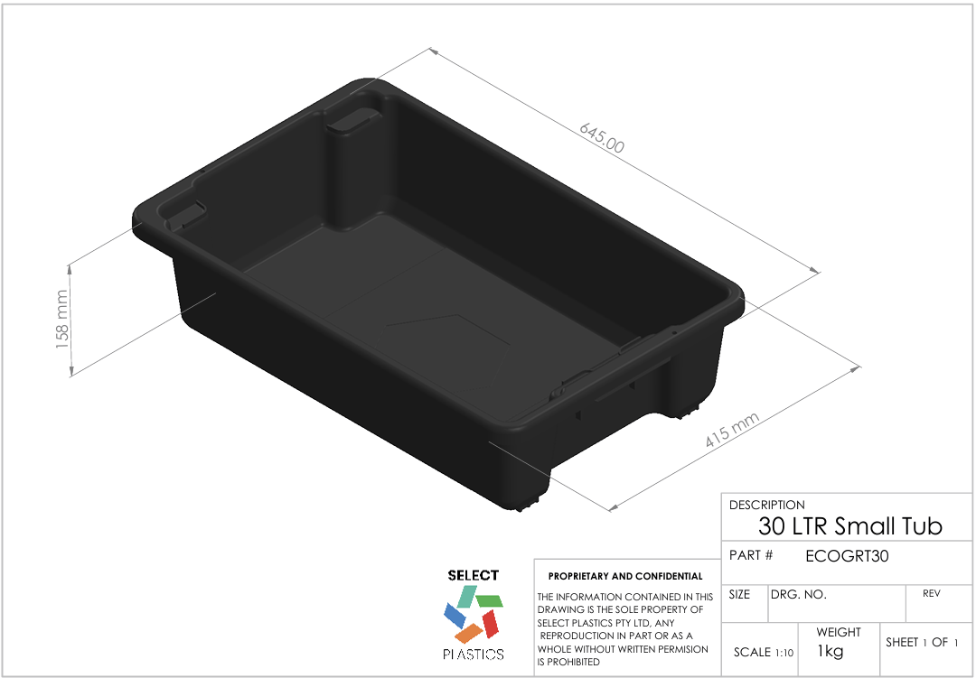 30L Small Storage Tub ECO BLK – view 2