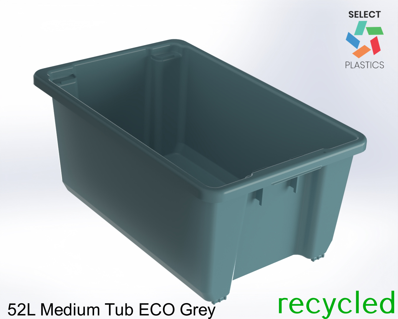 52L Medium Storage Tub ECO Grey