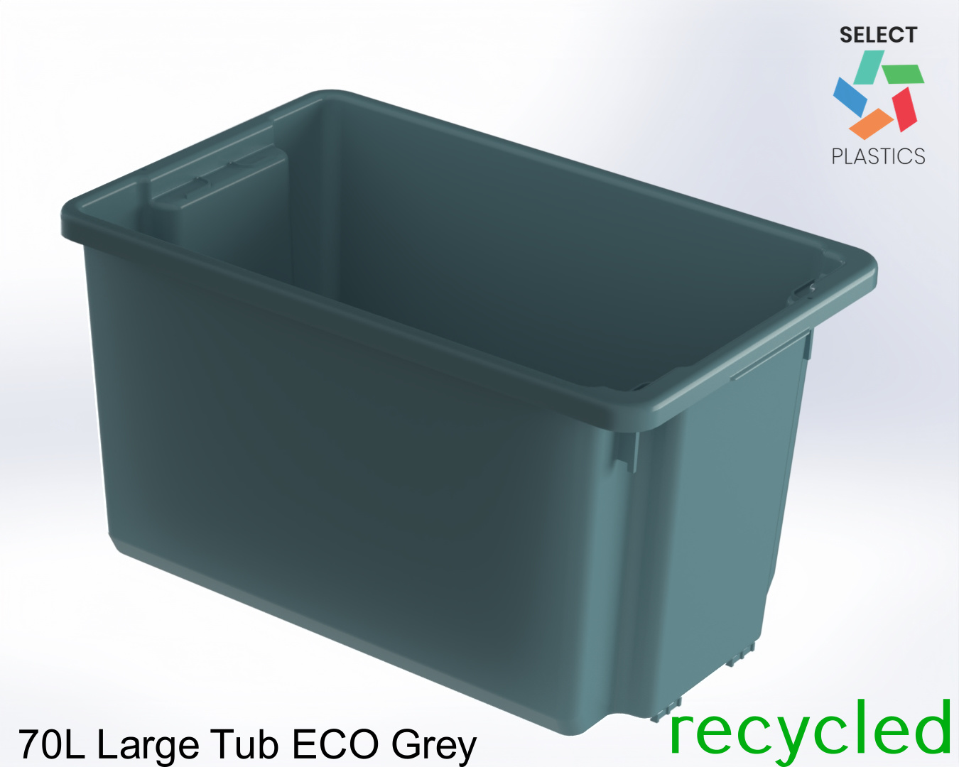 70L Large Storage Tub ECO Grey