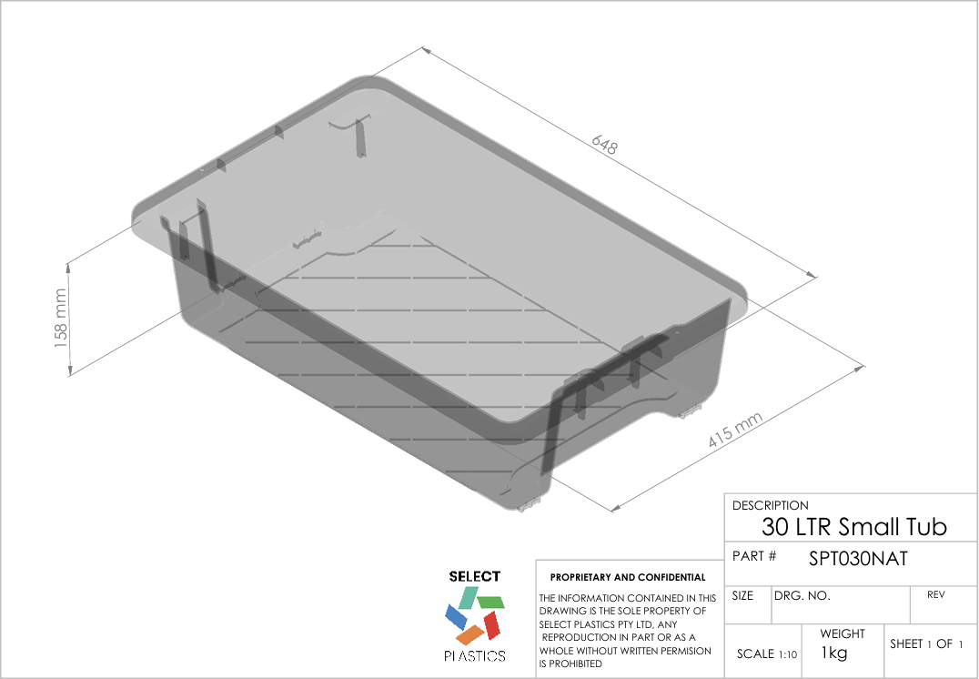 30L Small Storage Tub-Natural – view 2