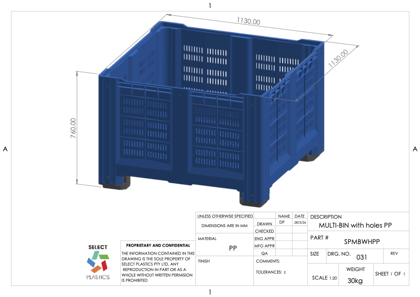 Multi-Bin with holes – view 2